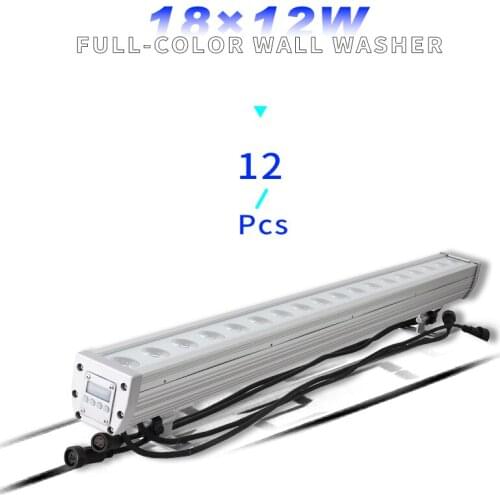 12pcs/lots IP65 waterproof 18x12w RGBW 4in1 Led bar Wall Washer Party Show Wedding Bar Stage Light
