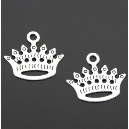 15pcs Silver Color Alloy Crown Charms Pendant Jewelry Finding Diy Hadmade A2697