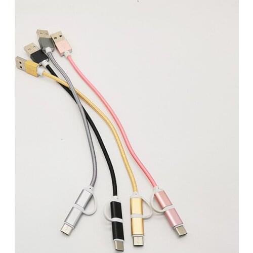 2 in 1 cable micro usb type c short cable for huawei honor 9x 10 9 9i lite 8x 8c 7c 7x play magic 2 oneplus 7 6t oppo find x f9