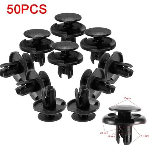 50pcs Auto Bumper Fastener 8mm 6MM Hole Rivet Retainer Push Engine Cover Car Door Trim Panel Clip Fasteners for Toyota For BMW