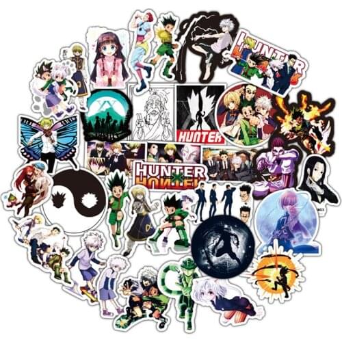 50Pcs Hunter X Hunter Anime Stickers For Laptop Bicycle Guitar Skateboard Sticker DIY Graffiti Waterproof
