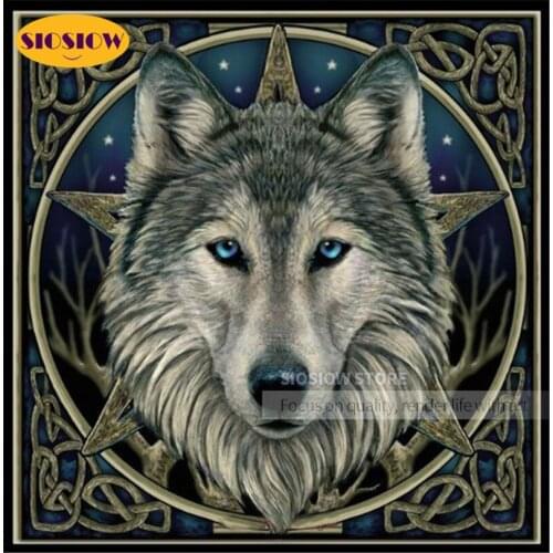 5d DIY Diamond Painting Animals Wolf Full Round Drill Daimond Mosaic Embroidery Cross-Stitch Kits Gifts For Men Hobby Decor Home
