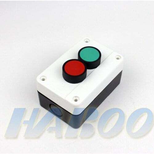 1pcs shipping free 2positions momentary symbol switch with protection box 2 holes 1NO/1NC white color button switch box