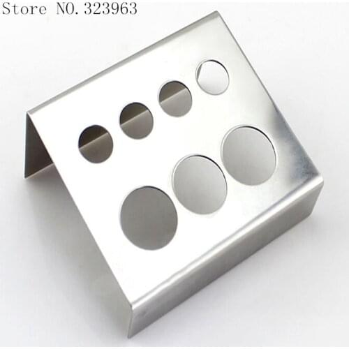 Black Stainless Steel Tattoo Ink Cup Cap Holder Stand 7 Holes Supply