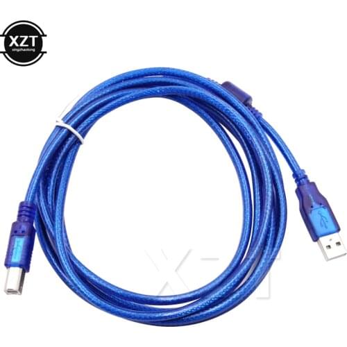 USB 2.0 Printer Cable Type A Male to Type B Male Dual Shielding Sync Data Scanner High Speed Transparent for HP Canon Epson