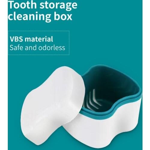Denture Holder Molar Sleeve with Filter European Style Tooth Storage Cleaning Box Export Quality