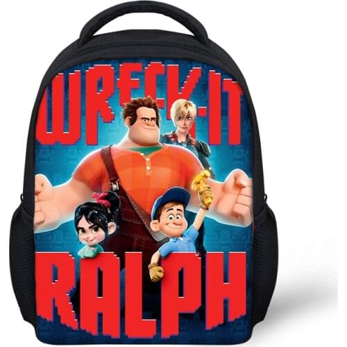 Cartoon Kindergarten Baby Backpack Wreck-It Ralph Pattern Kids Book Bags 3D Anime Design Boys Girls Small School Bags