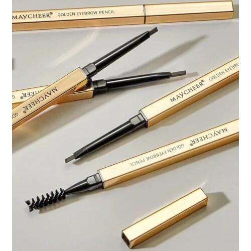 Domestic student bars double-headed eyebrow pencil, very small gold chopsticks, waterproof and sweat-proof, long-lasting, no smu