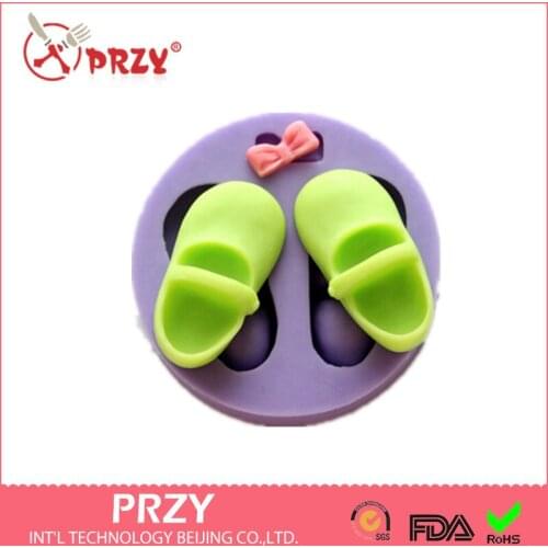 Mold Fondant Cake Decoration Mold Soap Mold Hot Sale Chocolate Silicon New Style Cute Bow /shoes Moulds Silicone Rubber PRZY 001