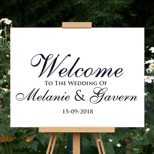 Personalized Bride & Groom Name Wedding Decal Welcome Wedding Sticker Art Decor Gift Mural WL231