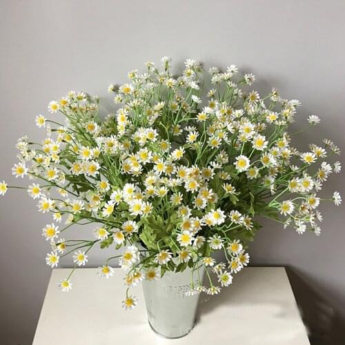 Artificial Daisy Flowers Silk Fake Chamomile Flowers Stamen Small Daisy for Wedding Home Table Decor