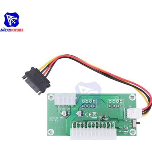 Diymore PC Desktop ATX 24Pin Dual PSU Power Supply Synchronous Starter Extender Cable