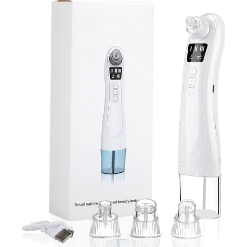 Small Bubbles Blackhead Remover Facial Pore Cleaner Upgraded Heating Black Head Vacuum Rechargeable Comedone Extractor Tool