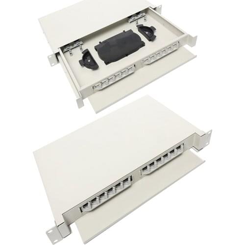 MT-1101 19" Network Cabinet Mount Type Metal 1U Fully Loaded 12 Port ODF Fiber Optic Patch Panel