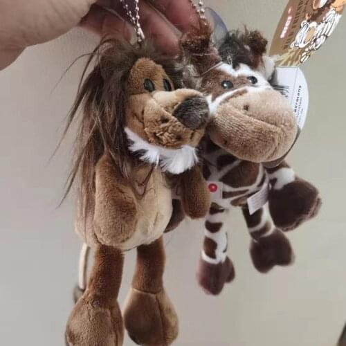 Cute 15cm Giraffe Lion Elephant Monkey Pendant Lovely Plush Stuffed Animal Deer Doll Toys For Kids Christmas Gifts