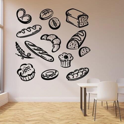 Wall Stickers For Kitchens, Restaurants, Door Trims, Windows, Wall Stickers, Household Bread, Bakery Products, Desserts