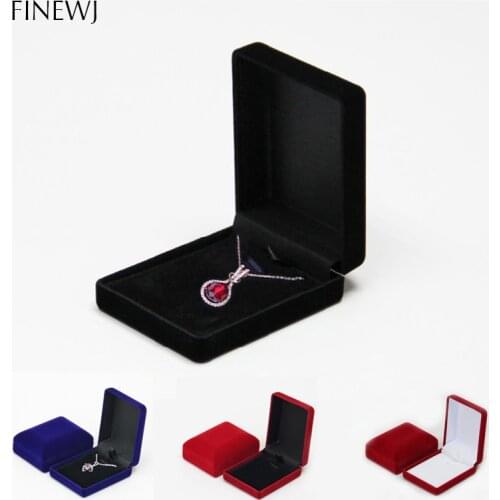 Wholesale Wedding Bride Jewelry Necklace Pendant Packaging Box Black Velvet Storage Organizer Gift Earrings Display Holder Case