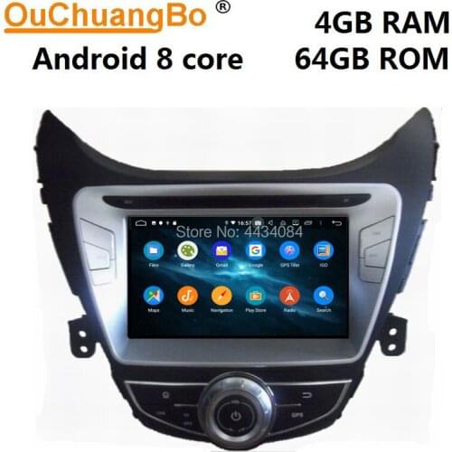 Ouchuangbo 8 inch auto radio car gps stereo for Hyundai Elantra 2014 support 4GB 64GB 1080P android 9.0 OS