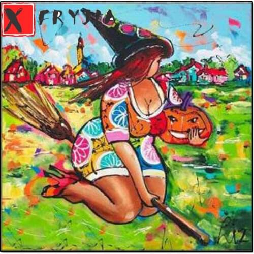 Full drill Diy diamond painting Cartoon sexy fat witch picture rhinestones embroidery diamond mosaic 5d cross stitch home decor