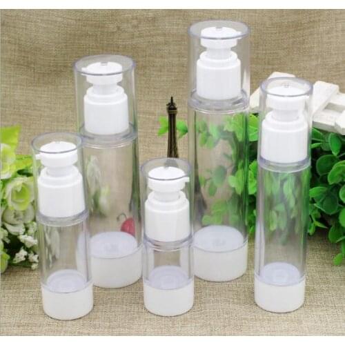 Empty Transparent Airless Pump Cosmetic Bottle 15/30/50/80/100ml Travel Mini Lotion Cream Bottles Vacuum Toiletries Container