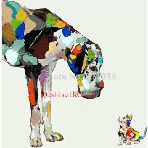 Hand Painted Oil Painting On Canvas Home Decor Knife Animals Hang Pictures For Living Room Warm And Sweet Abstract Painting View