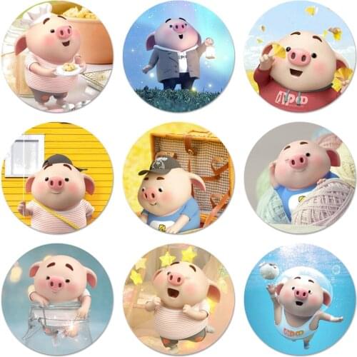 Cartoon cute pig Happy Birthday Badge Brooch Pin Accessories For Clothes Backpack Decoration gift 58mm