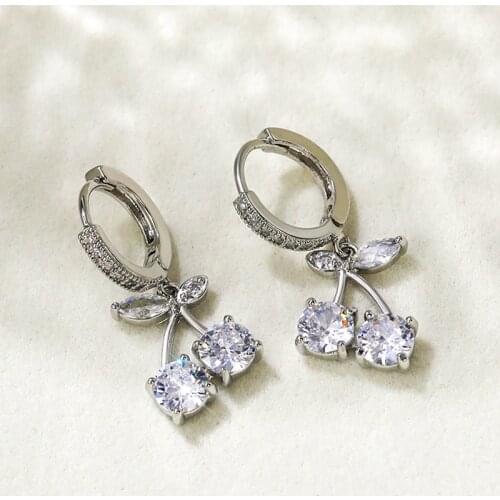 Huitan Creative Dangle Earrings Women Silver Color/Gold Color Wedding Earrings Brilliant Cubic Zirconia Female Fashion Jewelry