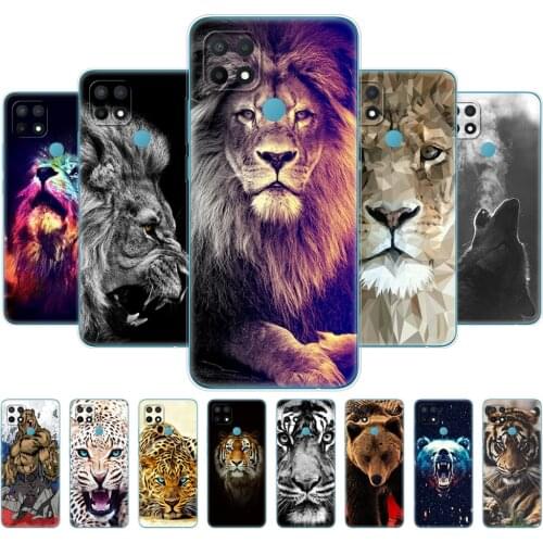 For OPPO A15 Case For OPPO A15S Back Silicon Soft TPU Phone Cover OPPOA15 CPH2185 A 15 S CPH2179 Bumper 6.52" wolf tiger lion