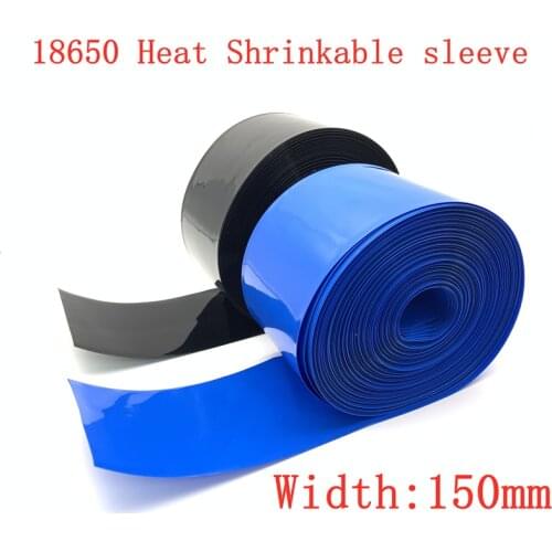 150mm Width 18650 Lithium Battery Film Wrap PVC Heat Shrink Tube Sheath Cover Insulated Cable Sleeve Pack Protection Multicolor
