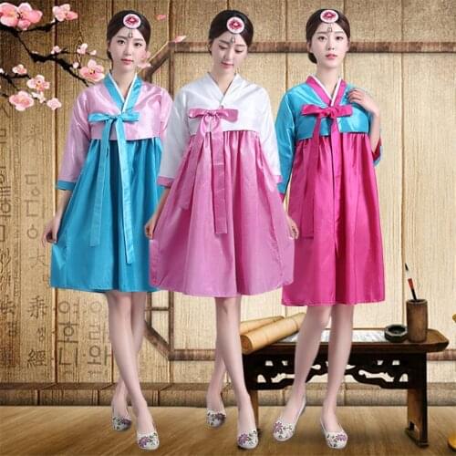Traditional Korean Vintage Woman Hanbok Embroidery Elegant Party Wedding Dress Oriental National Stage Dance Costumes