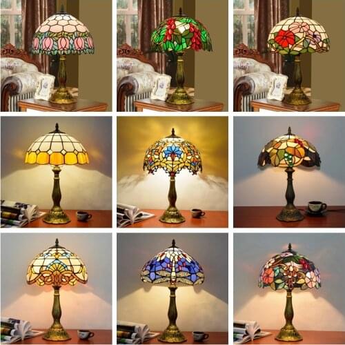 Turkish Table Lamps Stained Glass Tiffany Mediterranean Vintage Baroque Desk Lamp Bedroom Led Stand Light Home Decor Lighting