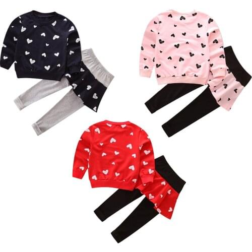 2021 Spring Baby Girl Clothes Sets Cute Long Sleeve Infant Outfits Casual Sport Suit For Kids Toddler Workout Running 2Pcs Set