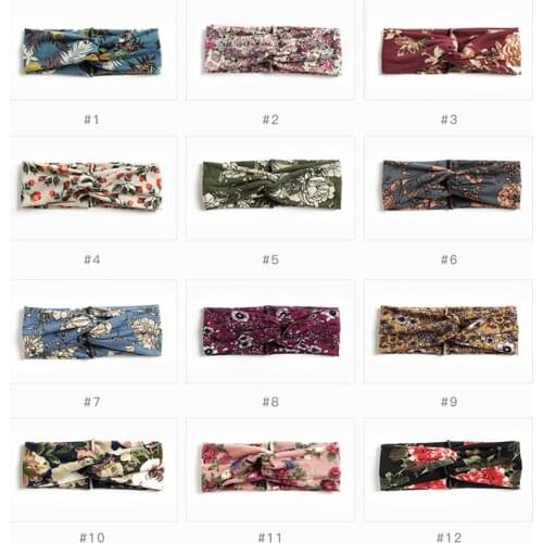 Vintage Bohemia Turban Headband Women Floral Print Headwear Bandana Elastic Hairband Fashion Hair Accessories for Girl VIKAR