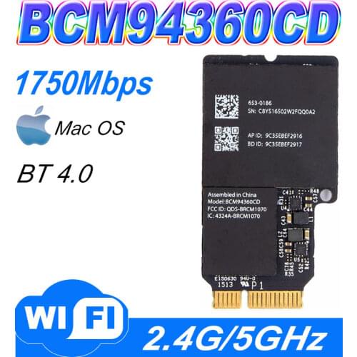 Broadcom BCM94360CD 802.11ac mini PCI-E WiFi WLAN Bluetooth 4.0 Card 1300Mbps 4360CD