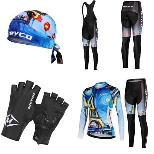 Mieyco Womens Tracksuit Long Sleeve Cycling Clothing Sets Mountain Bike Jersey Set For Bicycle MTB Ciclismo Gym Equipment Mujer