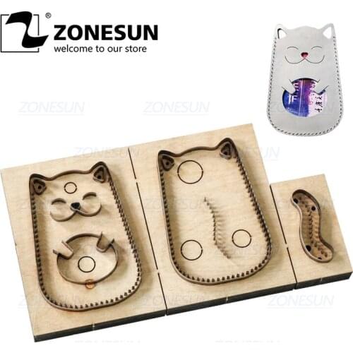 ZONESUN C3 Bank Credit Card Holder Custom Leather Cutting Die Handicraft Punching Tool DIY Paper Clicker Die Wooden Template