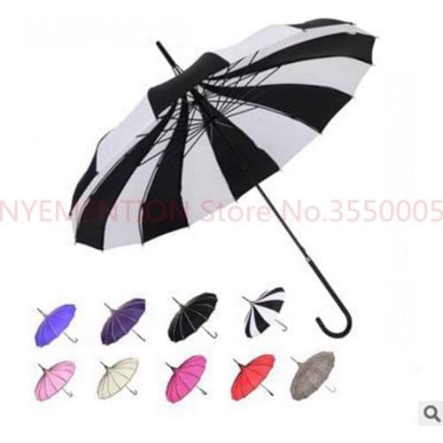 10 pcs/lot) Creative Design Black And White Striped Golf Umbrella Long-handled Straight Pagoda Umbrella