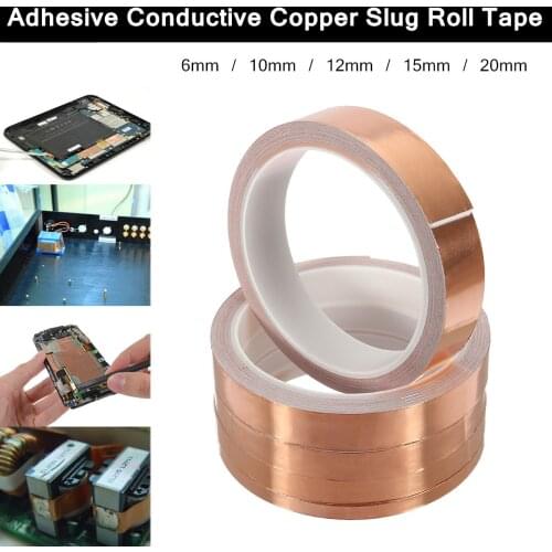 10m 6mm / 10mm / 12mm / 15mm / 20mm single-sided conductive copper foil tape guitar pickup EMI shield EMI antistatic