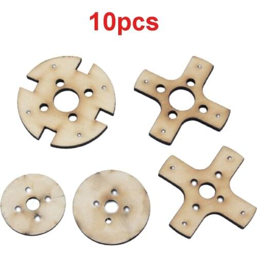 10pcs 3mm Thickness 1806 2204-2212 Brushless Motor Base Round Cruciform Basswood Engine Seat for RC DIY Fixed-wing Airplane