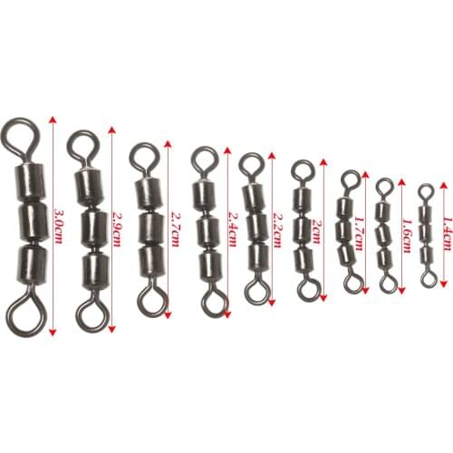 10pcs/set Portable Rolling Triple Bearing Safe Fishing Swivels Stainless Steel Corrosion Resistant Lightweight Quick Connect