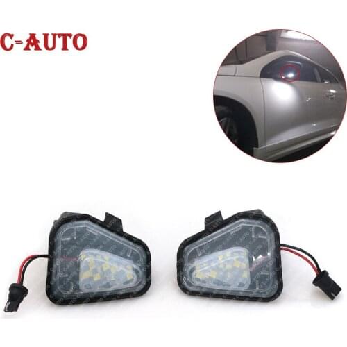 C-Auto 2Pcs/set LED Car Under Side Mirror Puddle Lights Lamp For Vw Volkswagen EOS Passat B7 CC Scirocco Jetta