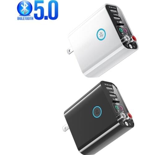 2 In 1 Bluetooth-compatible 5.0 Receiver Transmitter 3.5Mm Wireless Audio Adapter U Disk / Tf Support APP Control Usb Charger
