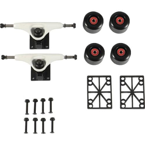5 Inch Skateboard Trucks with 55mm Wheels ABEC Bearing Combo Set with Pad and Hardware