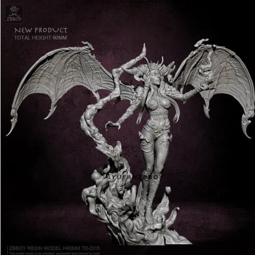 60mm Resin Model Kits Queen of hell figure Self-assembled TD-2315