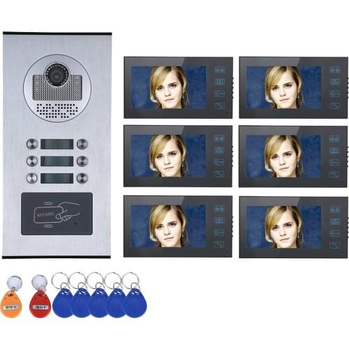 7 Inch TFT Monitor Intercom 1V6 Video Door Phone ID Card Access Control System