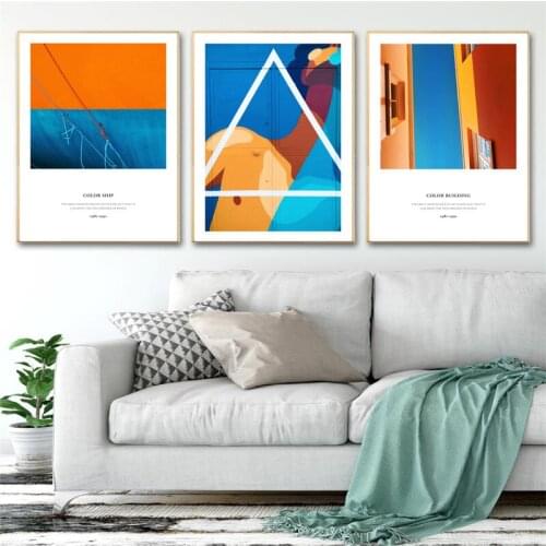 Art Abstract Watercolor Painting Printing Mural Poster Living Room Bedroom Decorative Painting Color matching Picture for Wall