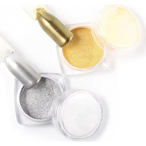 10g Nail Holographic Powder Laser Gold Silver Glitter Chrome Powder Manicure Sparkles For Gel Polish Nail Art Accessories