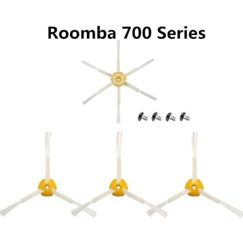 4pcs Accessories Side brush For irobot Roomba 700 Series720 730 740 750 760 770 780Robotic Vacuum Cleaner Spare Part (Free scre)