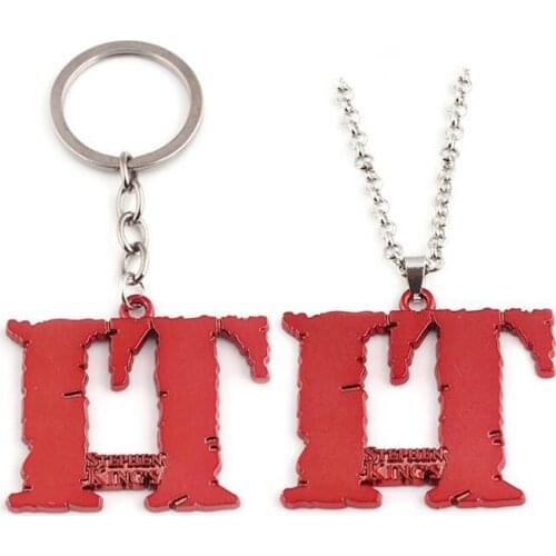 Horror Movie Stephen Kings IT Design Logo Alloy Key Chains Keychain Key Chain Keyring Keyfob Pendant Necklace Accessories