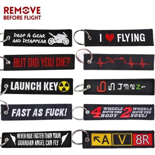 New Fashion Nuclear Launch Key Chain for Motorcycles and Cars Gifts Tag Embroidery Key Fobs Holder OEM Keychain Keyring Bijoux